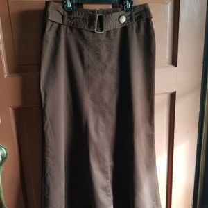 Long shiny brown Cato skirt